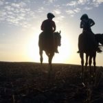 Paseo a caballo al atardecer